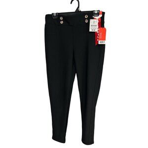 Maze Collection Womens High-Waist Gold Buttons Skinny Pants Size Medium NWT